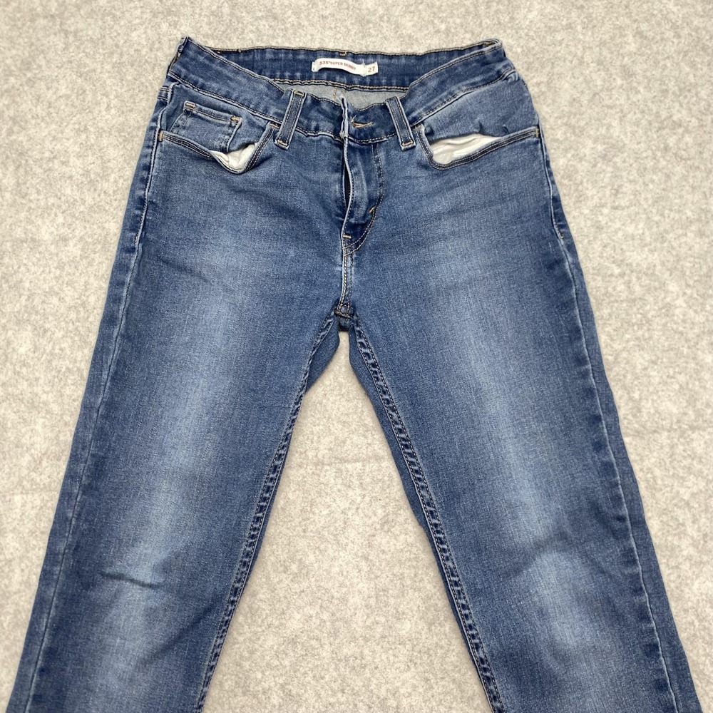 Levi's 535 Jeans Womens 27 (23x28) Blue Super Skinny Mid Rise Stretch Denim